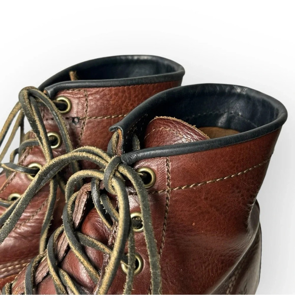 Frye Vintage Brown Leather 6 Hole  Lace Up Boots 7 - Picture 8 of 14